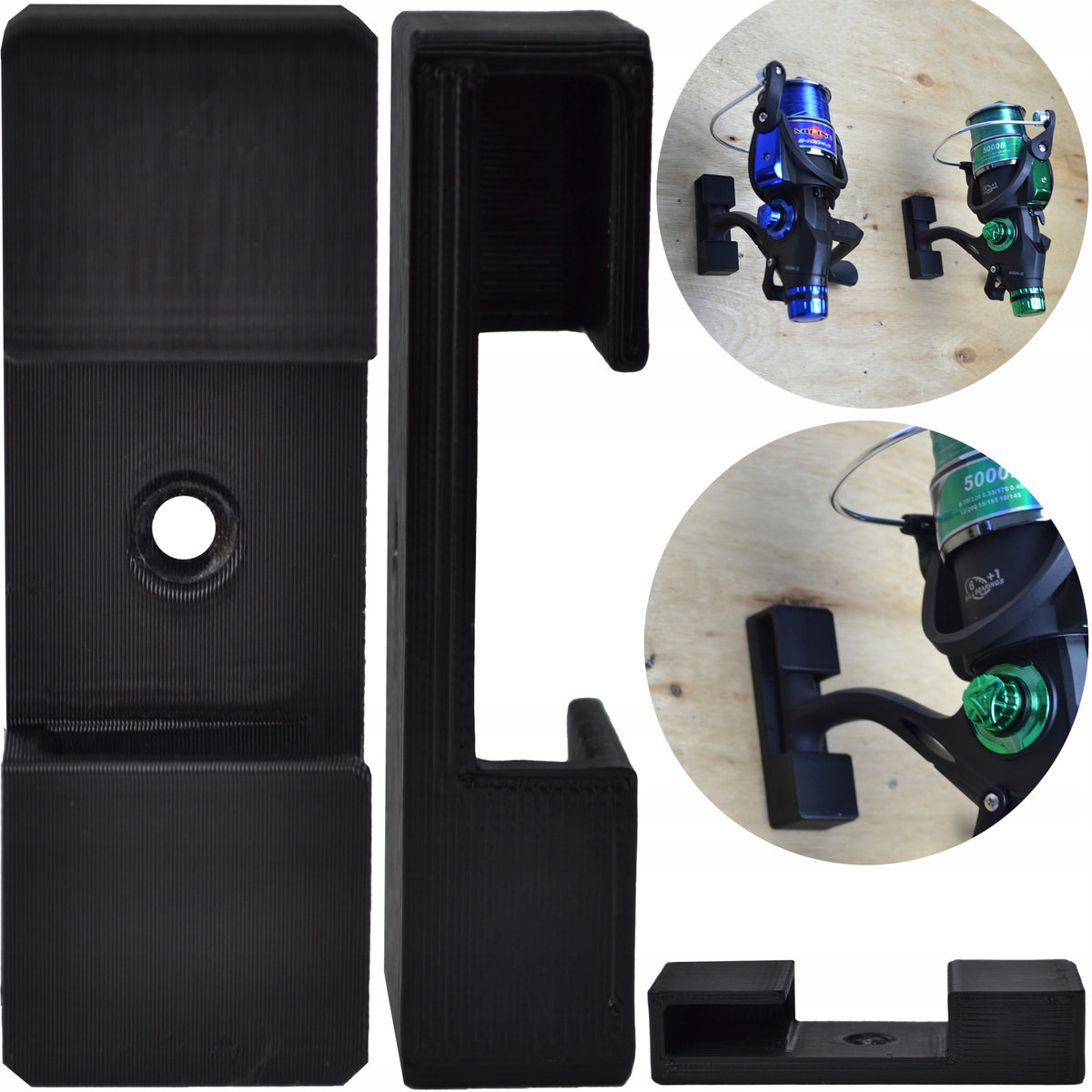 FISHING REEL HOLDER UNIVERSAL BLACK EASY TO INSTALL