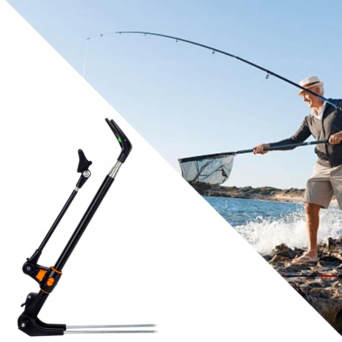 FISHING SUPPORT 240 CM, ADJUSTABLE, TELESCOPIC - ROD STAND