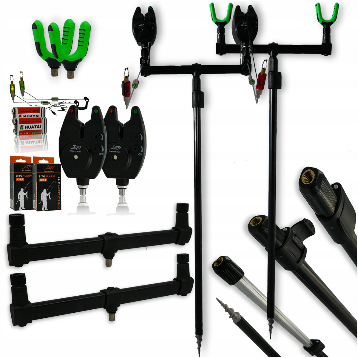 FISHING SUPPORT 2X BUZZBAR 2X CARP STAND FOR 2 RODS SOLID