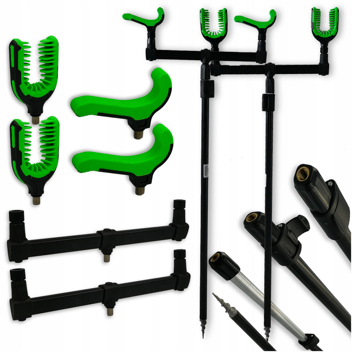 FISHING SUPPORT 2X BUZZBAR 2X FEEDER STAND FOR 2 RODS GIFT