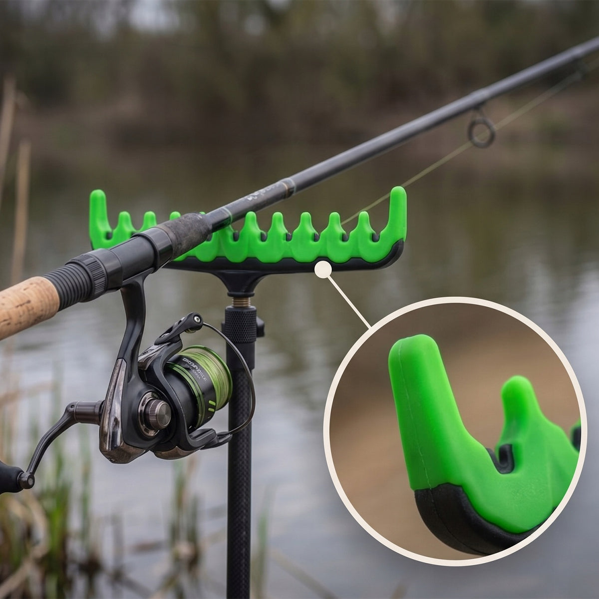 FISHING SUPPORT SOLID FEEDER STAND RUBBERIZED COMB 20 CM Packaging status original