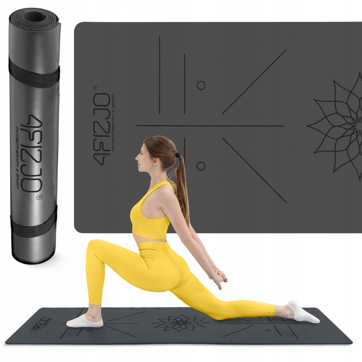 FITNESS YOGA EXERCISE MAT RUBBER NON-SLIP 4FIZJO PREMIUM