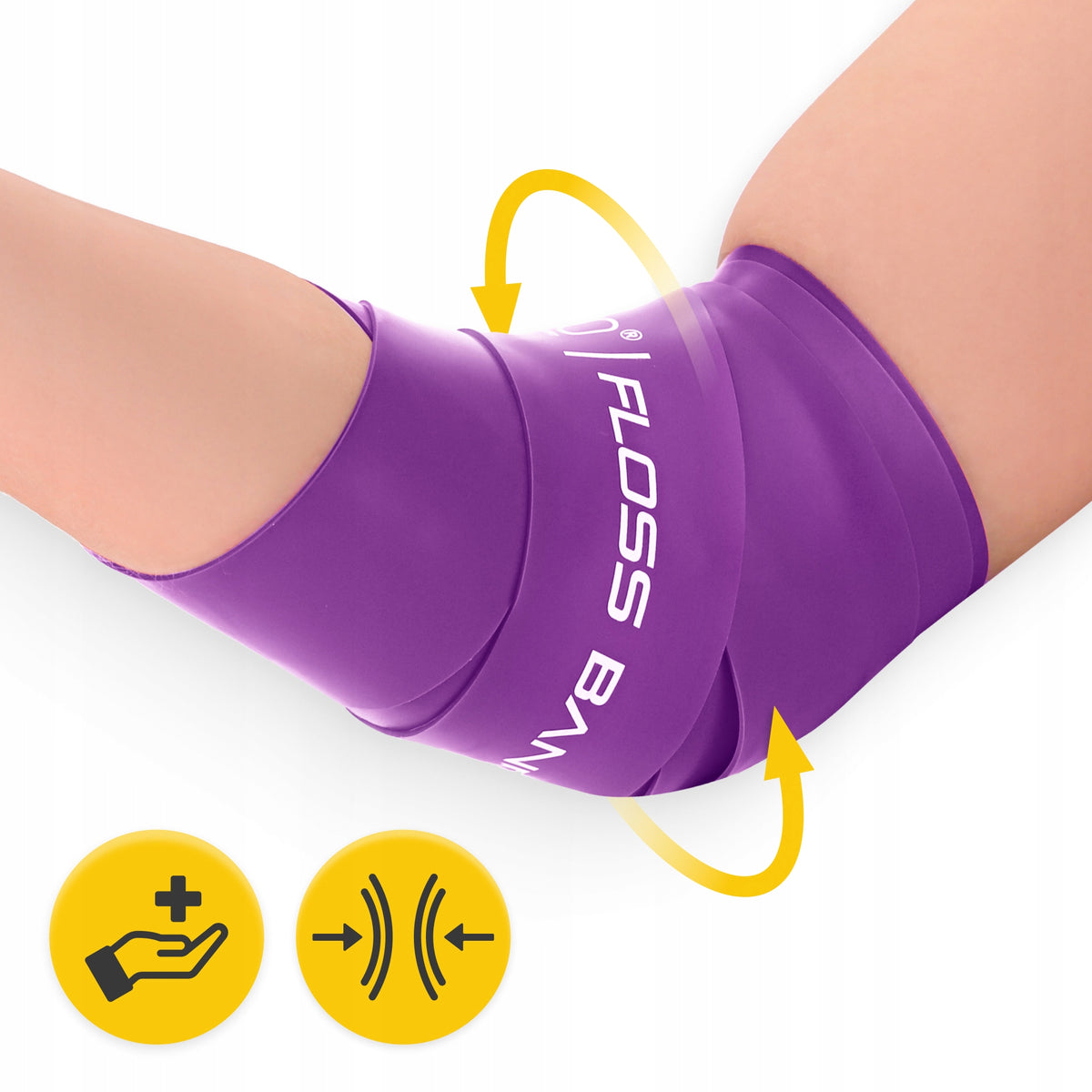 FLOSS BAND COMPRESSION TAPE RUBBER FOR FLOSSING MUSCLE REHABILITATION 1MM Color purple