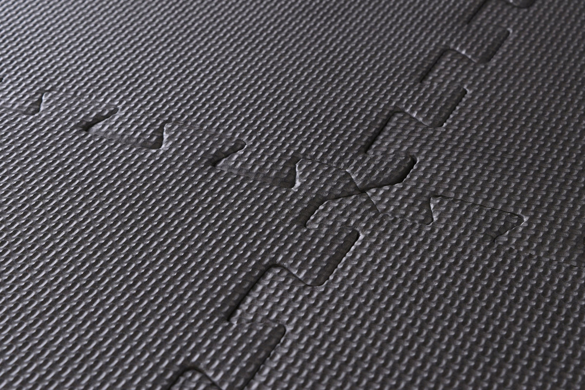 FOAM MAT PUZZLE FOR GYM EXERCISE EQUIPMENT FITNESS BLACK 6PCS Color black