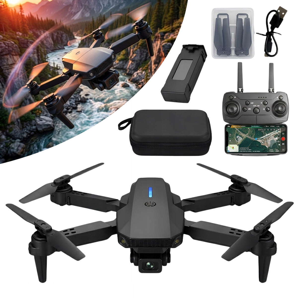 FOLDING DRONE WITH WIFI HD CAMERA REMOTE CONTROLLED
