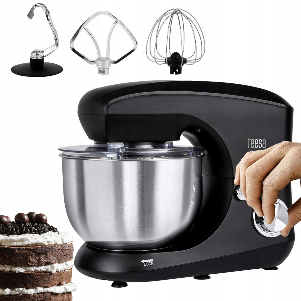 FOOD PROCESSOR PLANETARY JUMP PULSATING BLACK - ROTATING BOWL 5,5 L