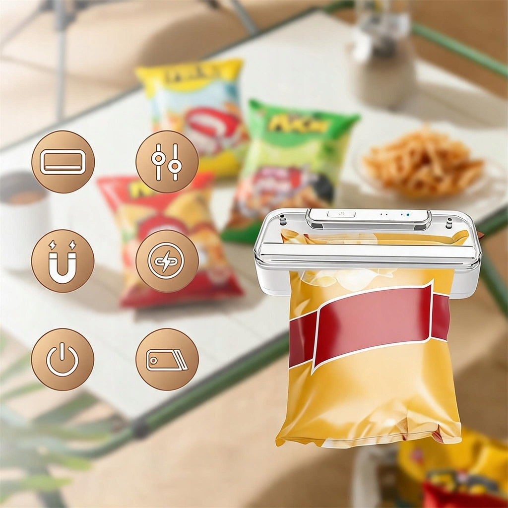 FOOD VACUUM WELDING MACHINE WIRELESS WITH KNIFE WHITE USB Packaging status original