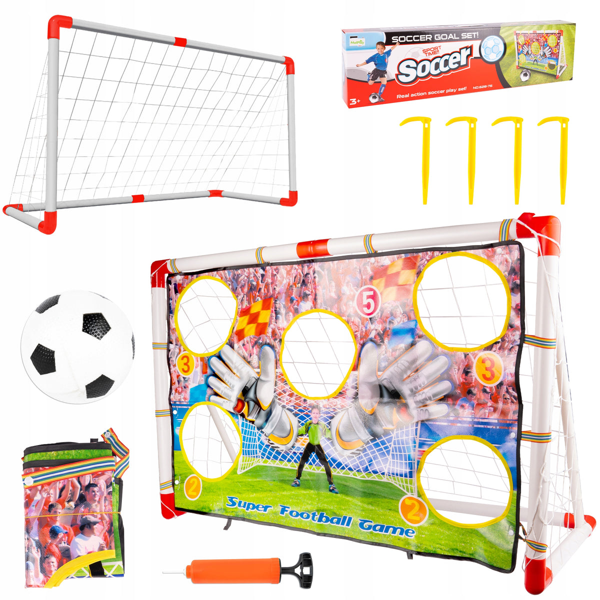 FOOTBALL GOAL FOOTBALL TRAINING PORTABLE WITH NET + BALL MAT