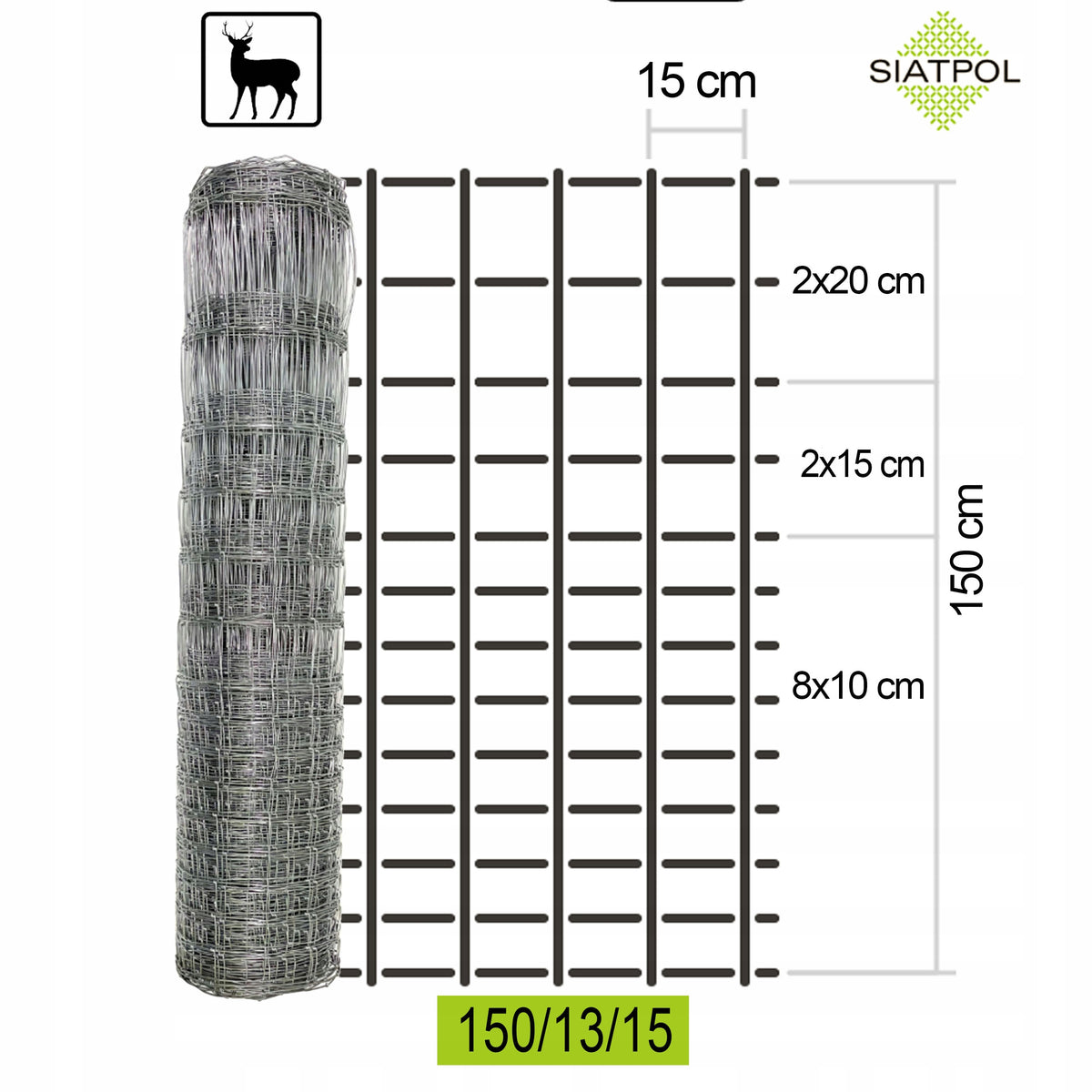 FOREST FENCE MESH 150cm height roll 50m