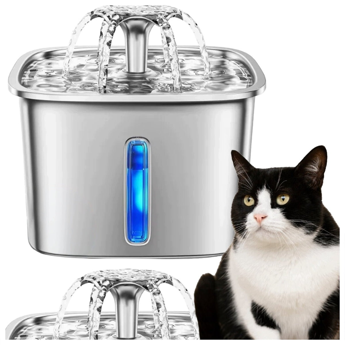 FOUNTAIN CAT DRINKER DOG BOWL AUTOMATIC DRINKER SILENT LED 2,2L