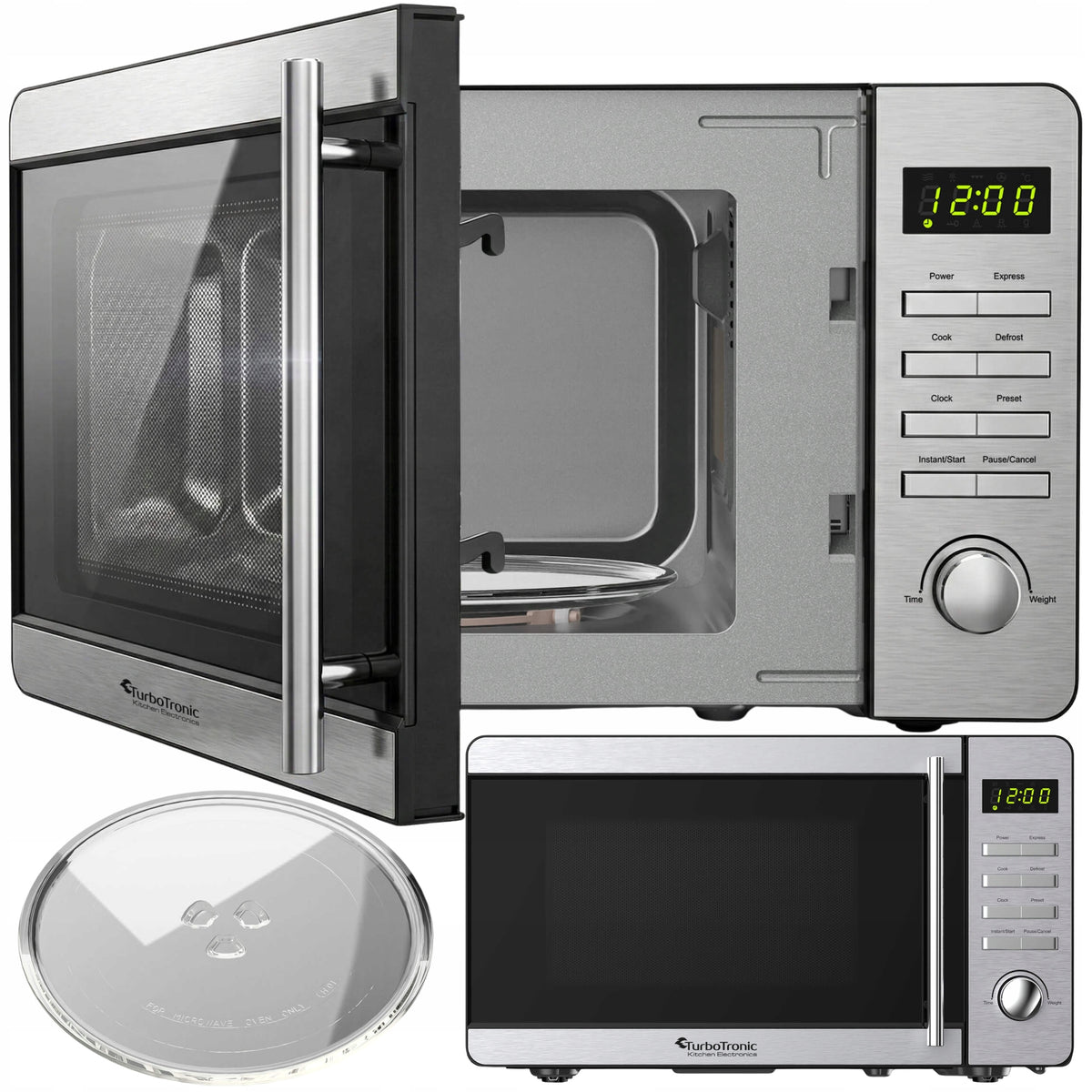 FREESTANDING DIGITAL MICROWAVE OVEN 8 PROGRAMS LOCK 20L 700W Manufacturer code TT-MW20 SILVER KUCHENKA MIKROFALOWA