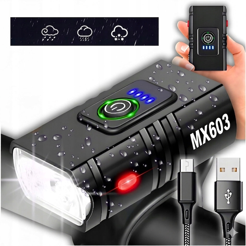 FRONT LED BICYCLE LIGHT POWERFUL RECHARGEABLE FOR BIKE LED Modes
