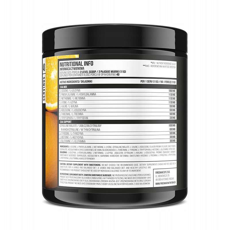 FSN EAA 440G ESSENTIAL AMINO ACIDS XTRA AMINO + CITRULLINE TYROSINE peach Brand Fire Snake