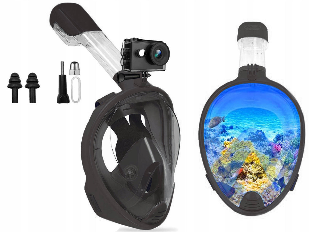 FULL DIVING MASK SNORKELING FOLDING M/M FULL FACE Color black