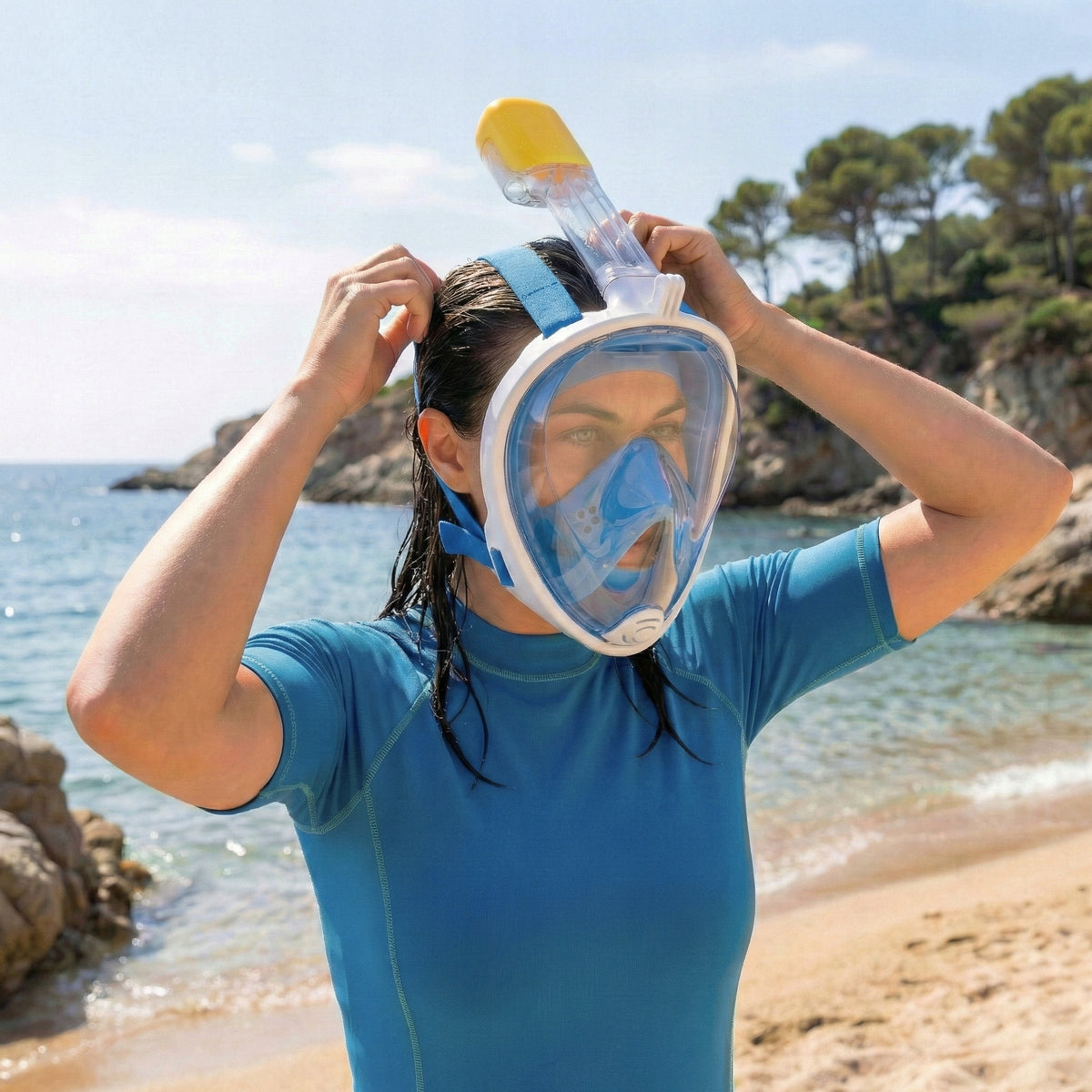 FULL FACE DIVING MASK FOR KIDS FOR SNORKELING S/M AntiFog Packaging status original