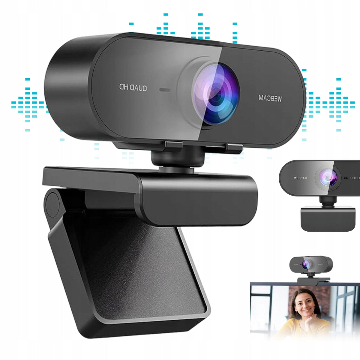 FULL HD 1080P PC CAMERA WITH 360° MICROPHONE FOR LIVE STREAMING