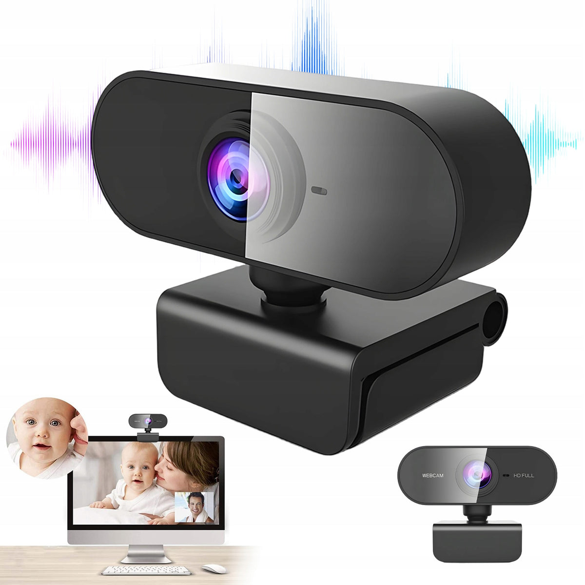 FULL HD 1080P PLUG & PLAY USB WEBCAM for PCs and Laptops