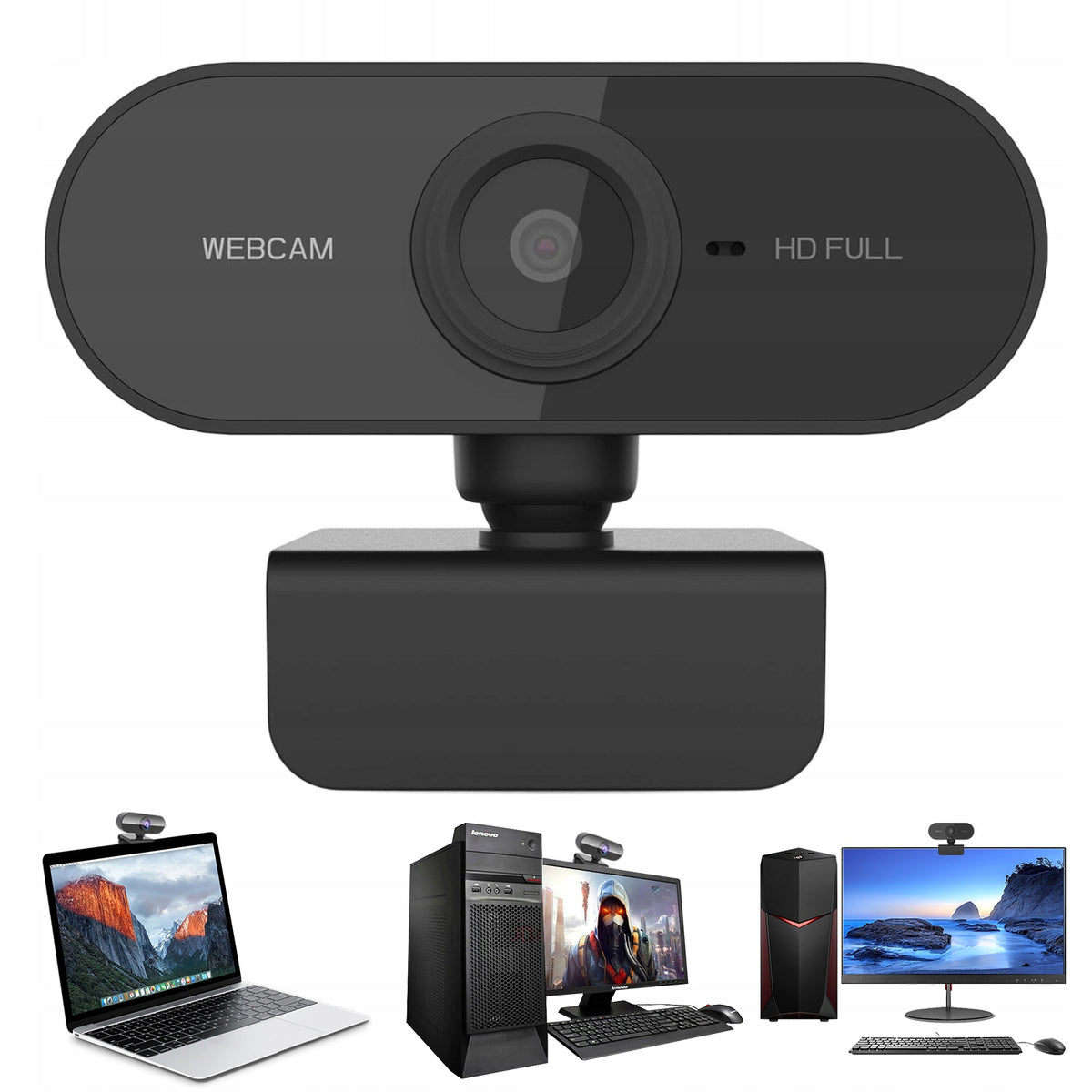 FULL HD 1080P WEBCAM WITH USB MICROPHONE FOR PC
