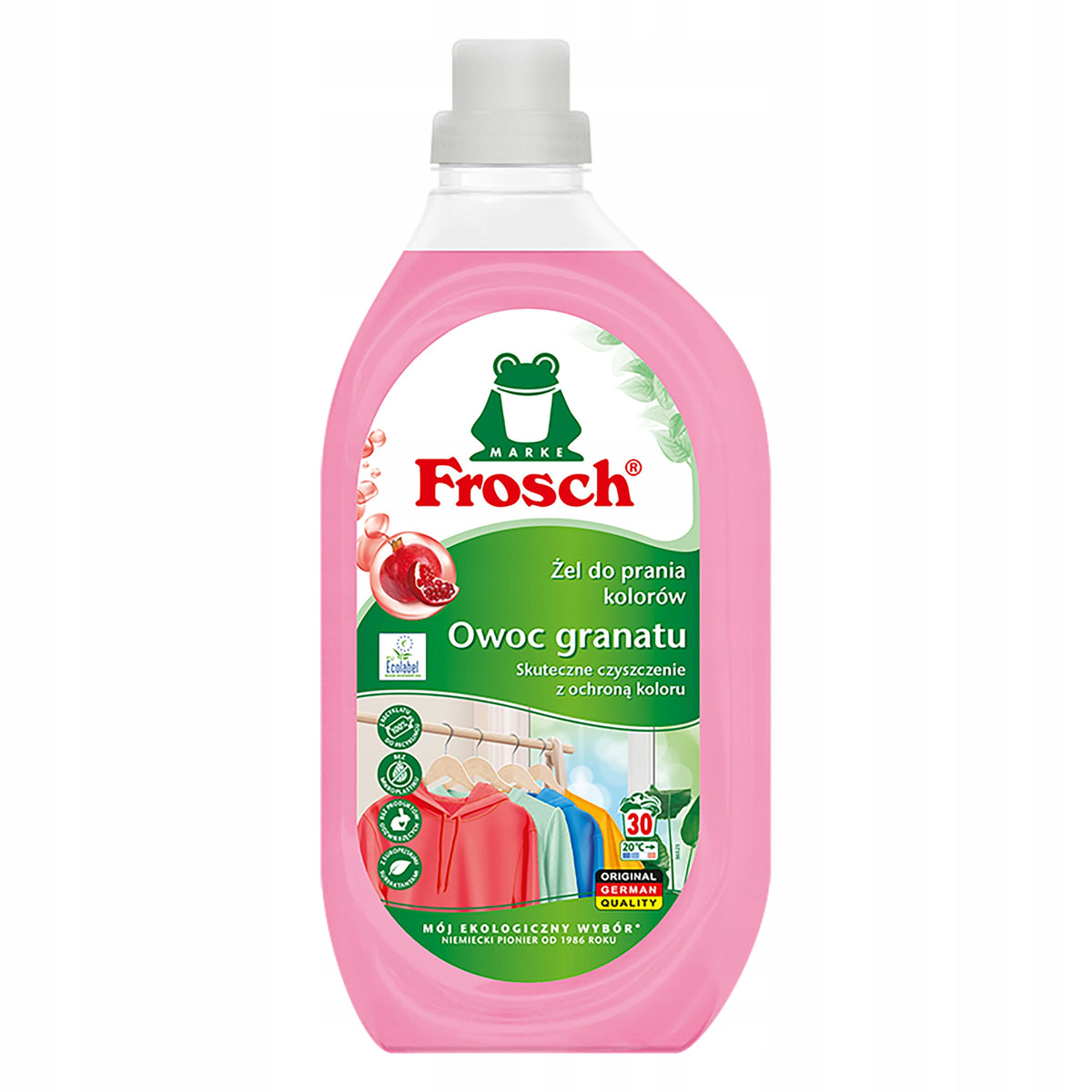 Fabric Washing Gel Frosch Pomegranate Fruit 3L 60 Washes Efficient Beautiful Fragrance Packaging status original