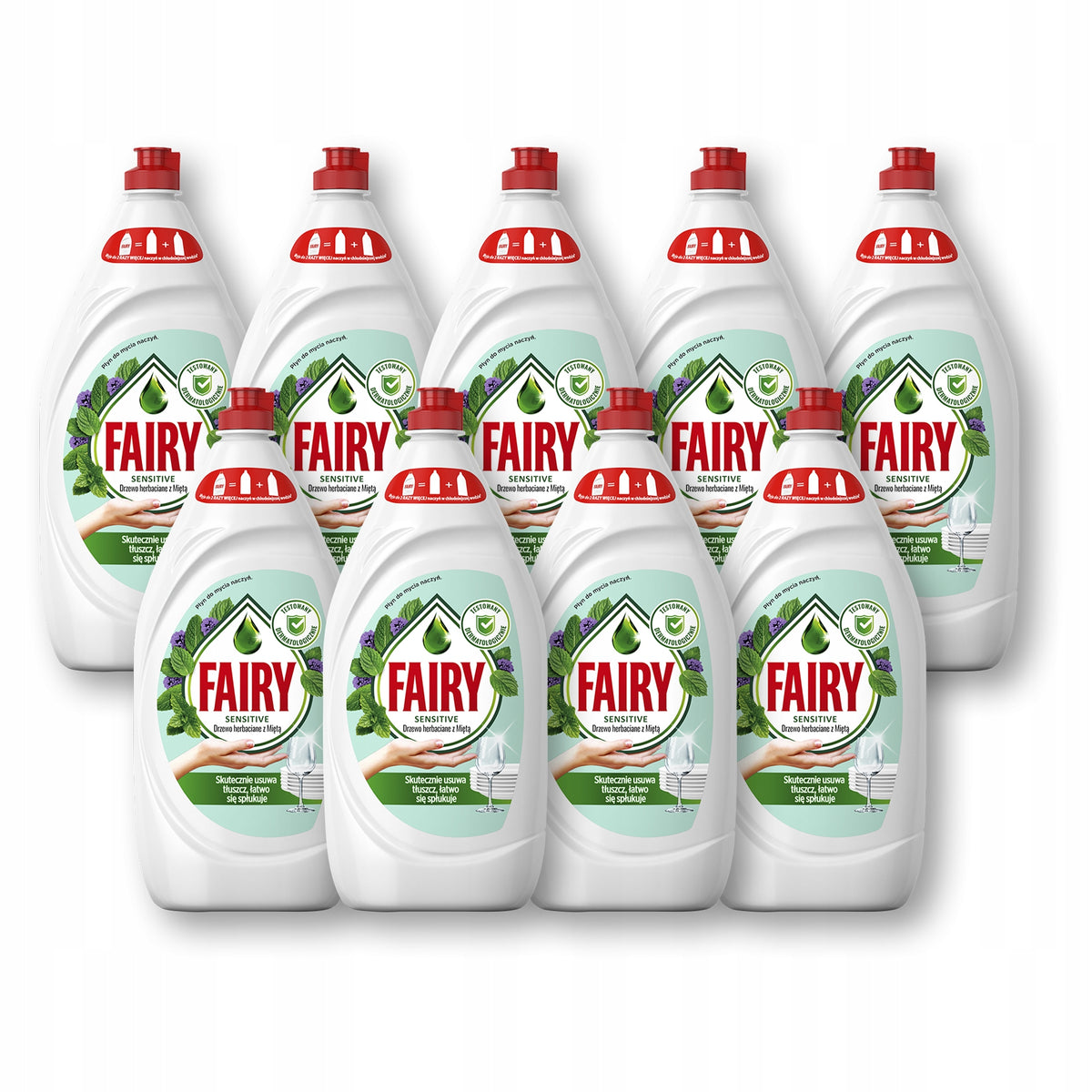 Fairy Dishwashing Liquid Tea Tree and Mint Stock 9x1,35L
