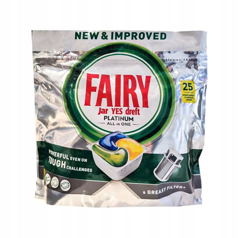 Fairy Platinum All-In-1 Dishwasher Tablets Lemon 25 Pieces