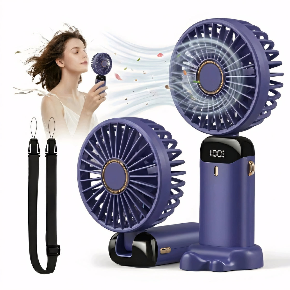 Fan Handheld Windmill Mini Silent Powerful Desktop Portable USB 5000 mAh
