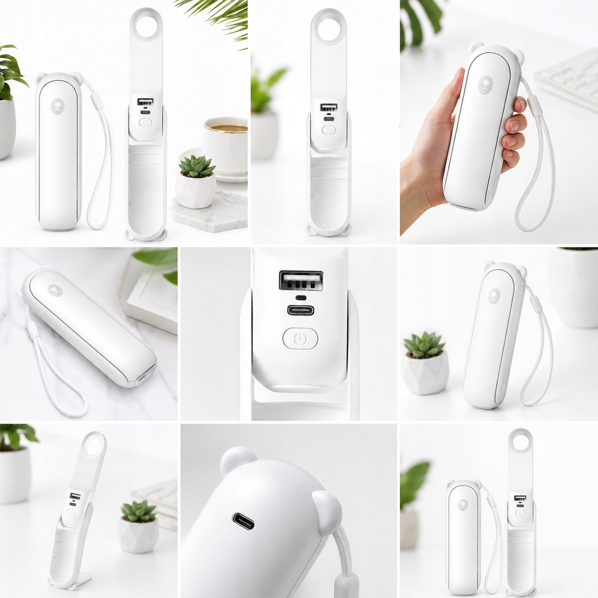 Fan Windmill Handheld Portable Pocket White Mini JISULIFE Packaging status original