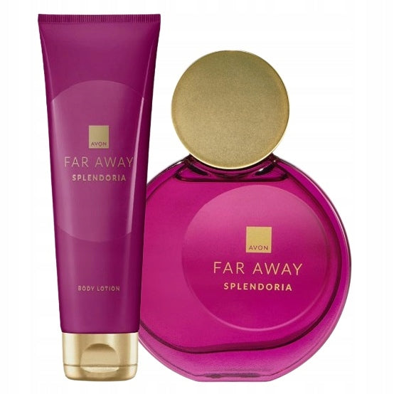 Far Away Splendoria Cosmetics Set Avon Perfume + Body Lotion Packaging status original