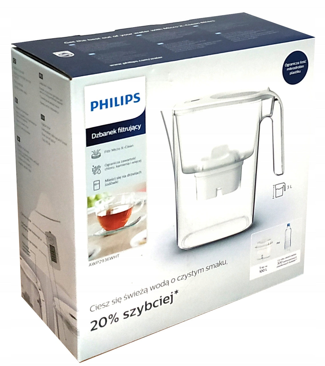 Filter jug Philips AWP2936 3 l white Manufacturer code AWP2936