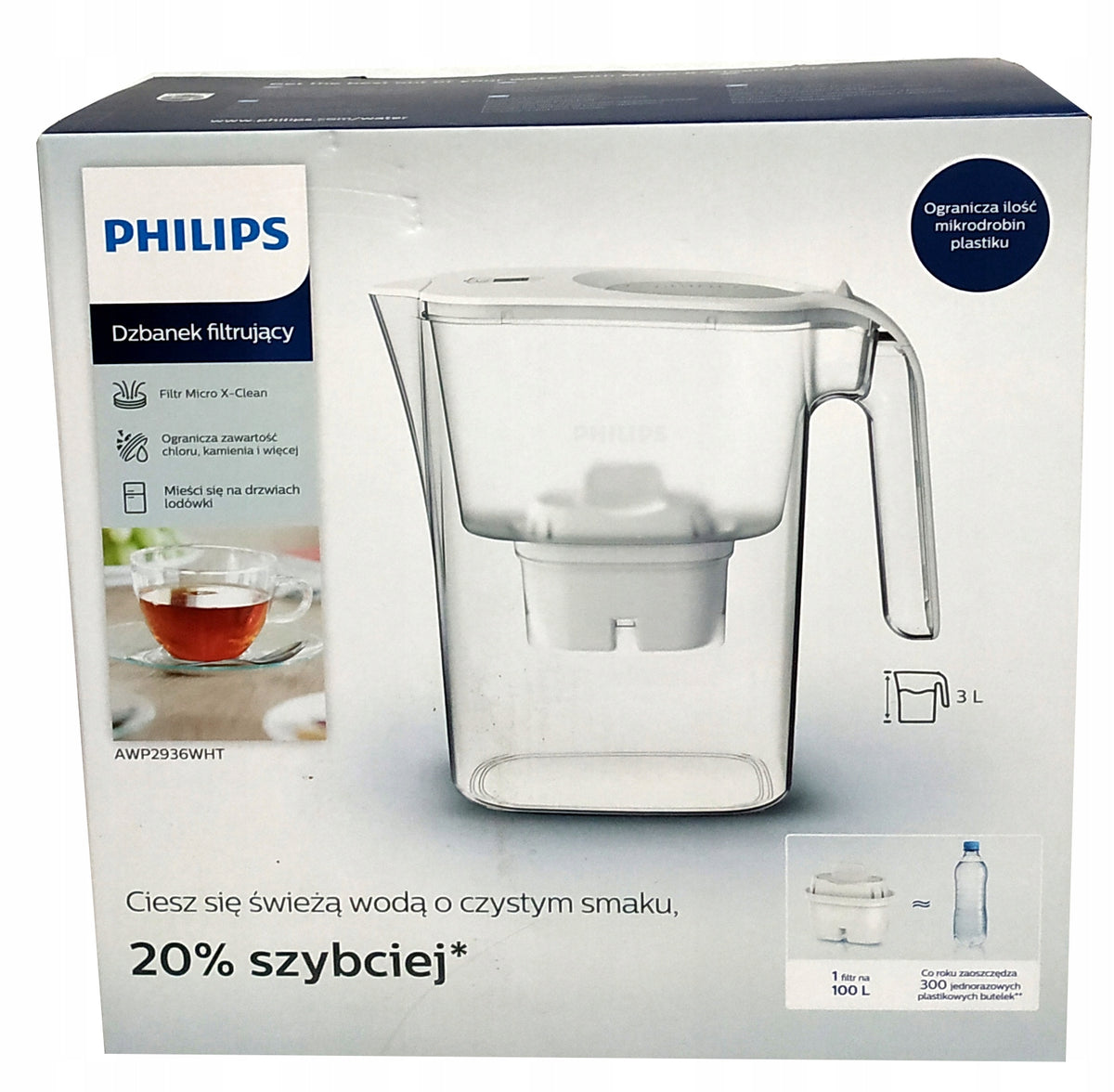 Filter jug Philips AWP2936 3 l white