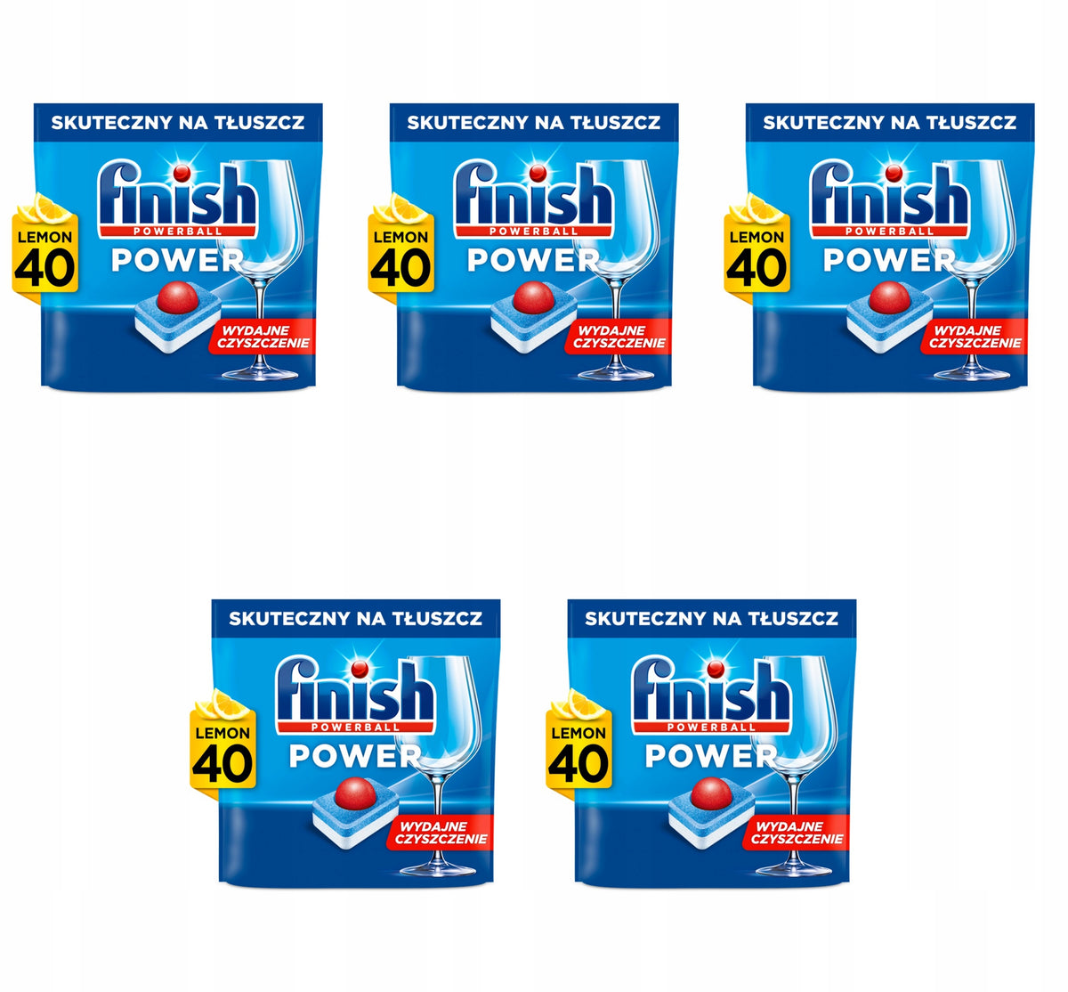 Finish Dishwasher tablets Power All-in-1 lemon 40 pcs X5