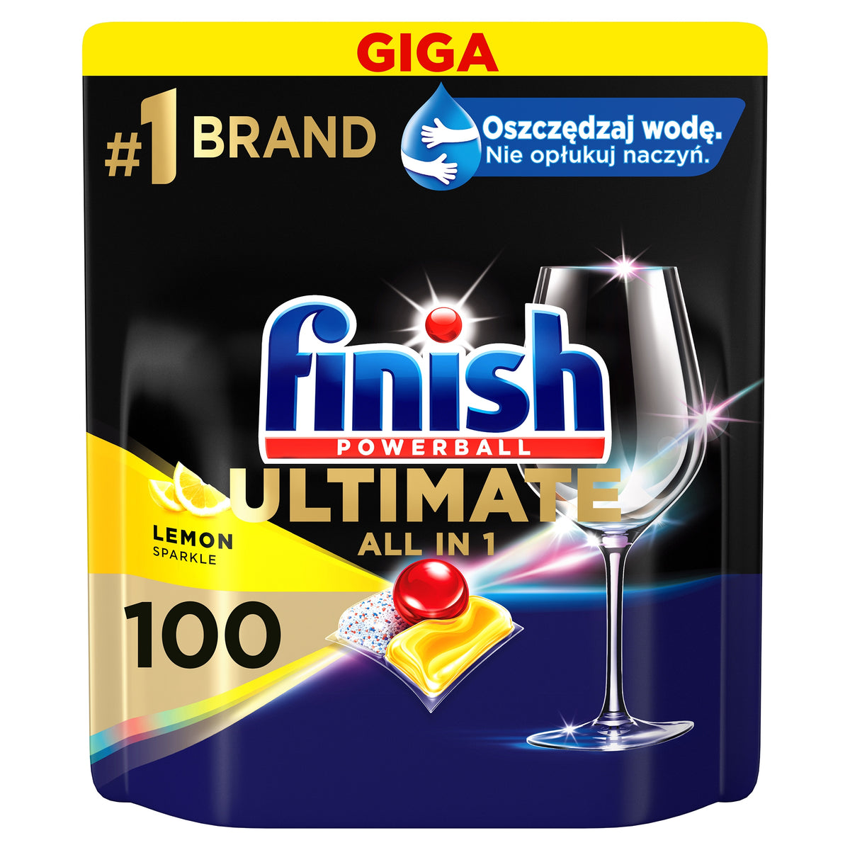 Finish Ultimate Dishwasher Capsules Lemon Scent 100 Pieces