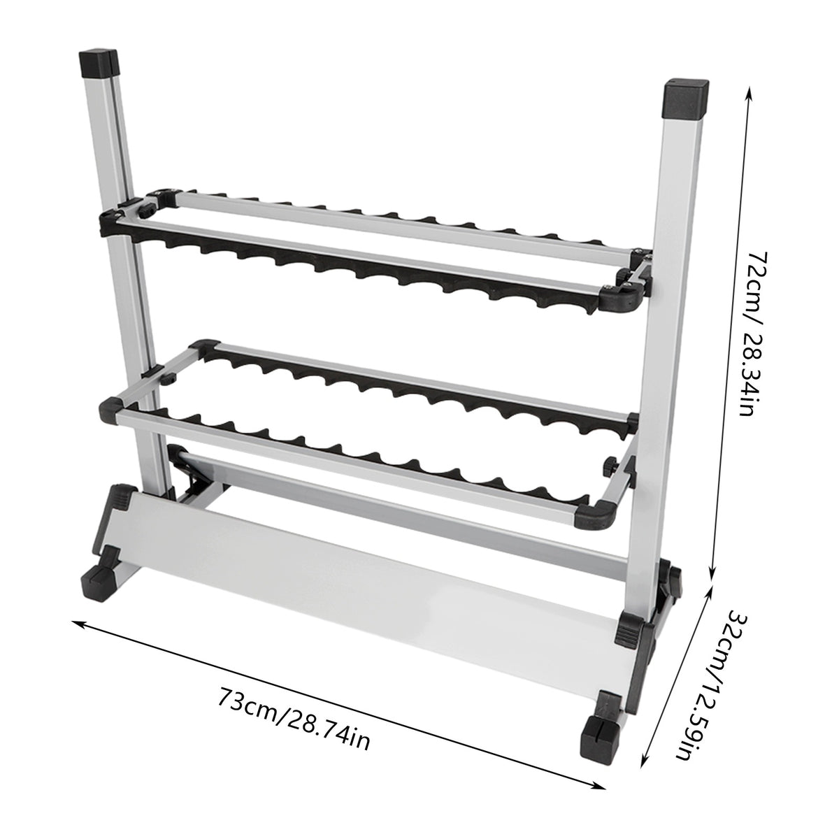 Fishing Rod Holder Rack 24 Rods Display Stand Freestanding Aluminum Manufacturer code 20260903