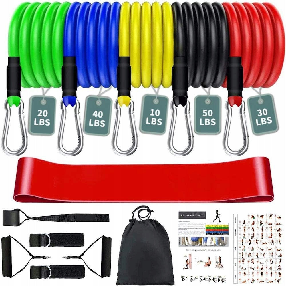 Fitness Exercise Rubber Set - Resistance Rubber + Tape