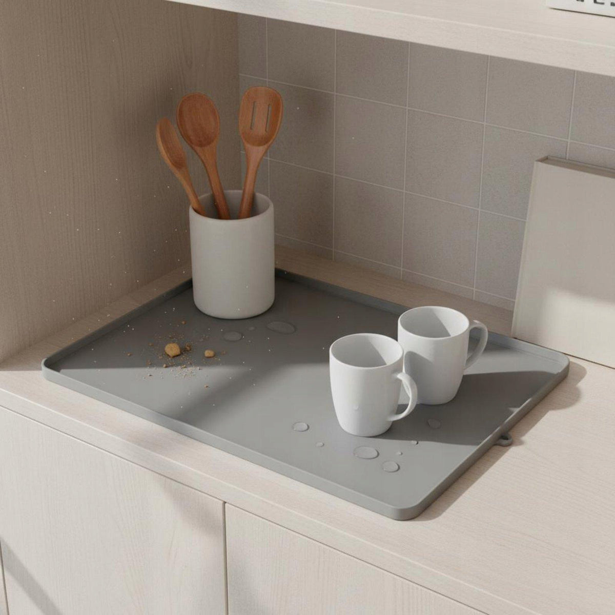 Flexible Silicone Microwave Protection Pad Kitchenware Silicone Mat Beige Packaging status original