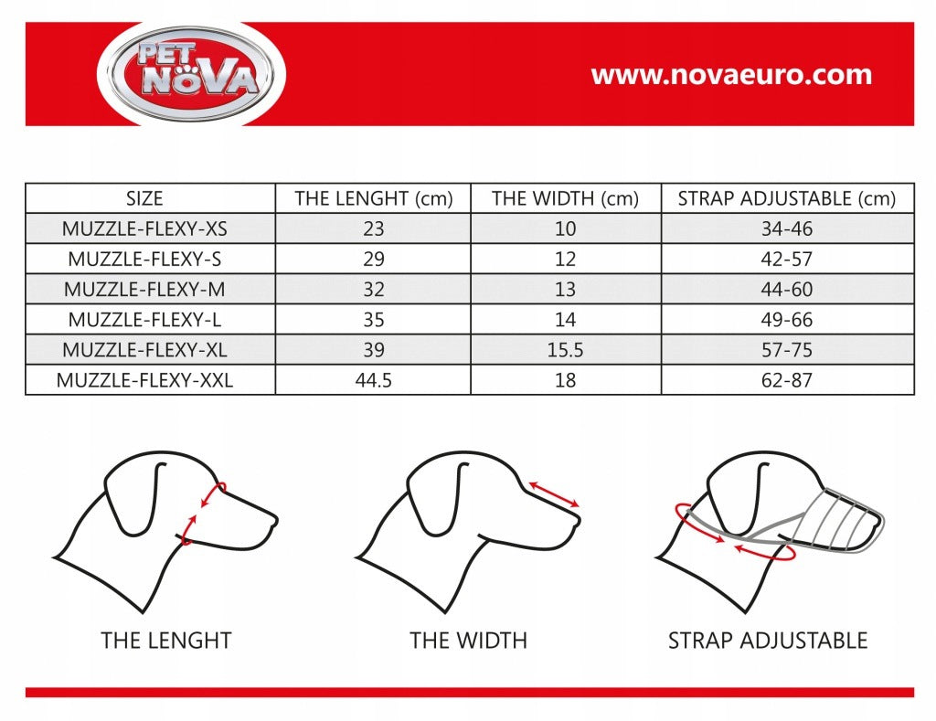 Flexible plastic muzzle Pet Nova M Manufacturer code 44360