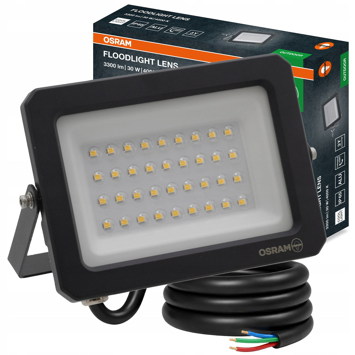 Floodlight LED Spotlight Halogen Lamp 30W 3300lm 4000K IP65 Osram
