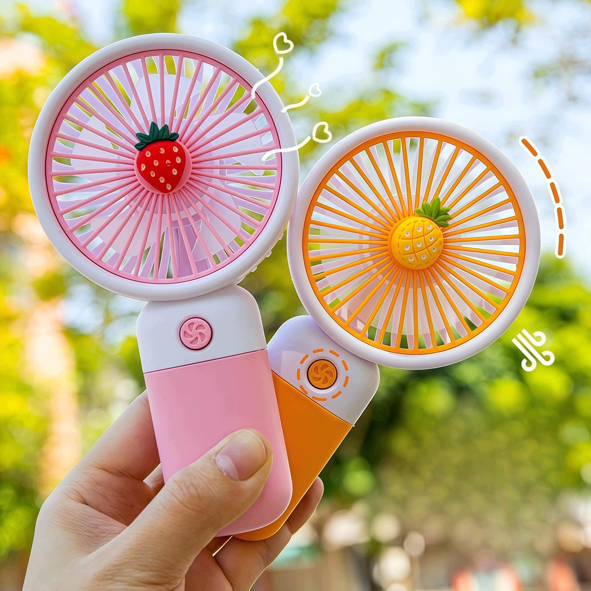 Flower Handheld Fan Mini Fan 400 mAh For kids Green Packaging status original
