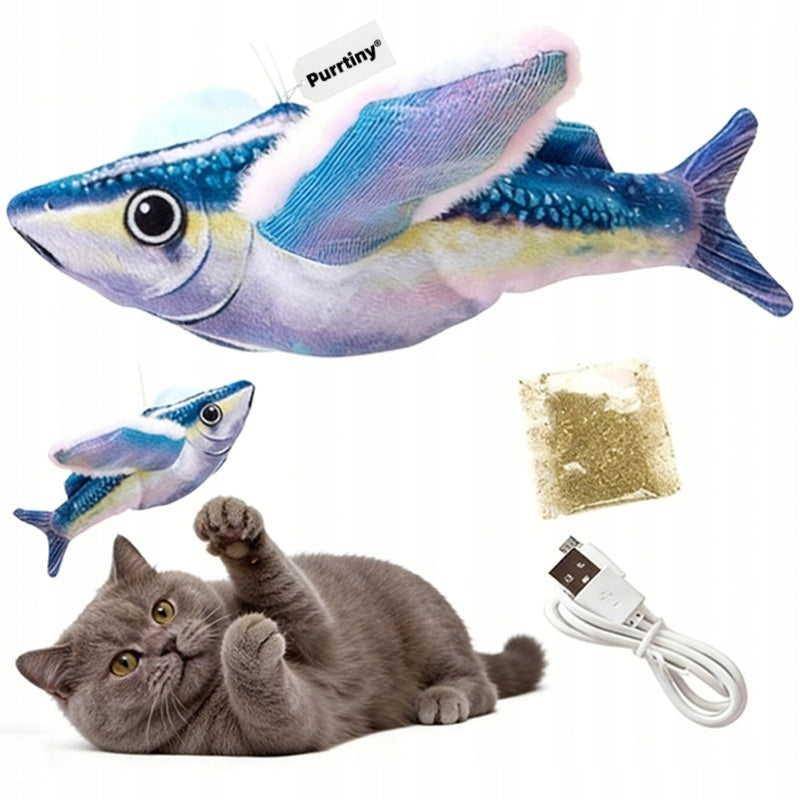 Flying Bird USB Cat Toy with Sound and Catnip Packaging status original