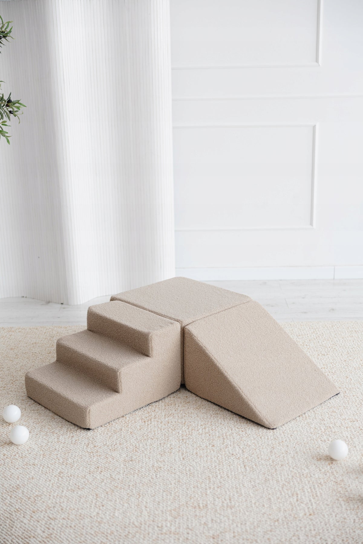 Foam 3 piece square toys - boucle beige Manufacturer code foam-play-3el-boucle-beige