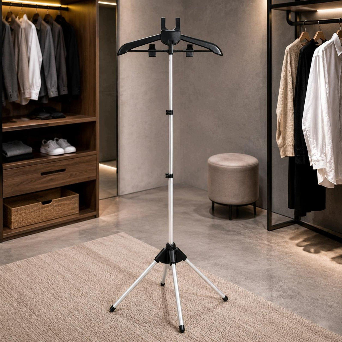 Foldable Garment Steamer Rack Saving Space Foldable Ironing Black Packaging status original