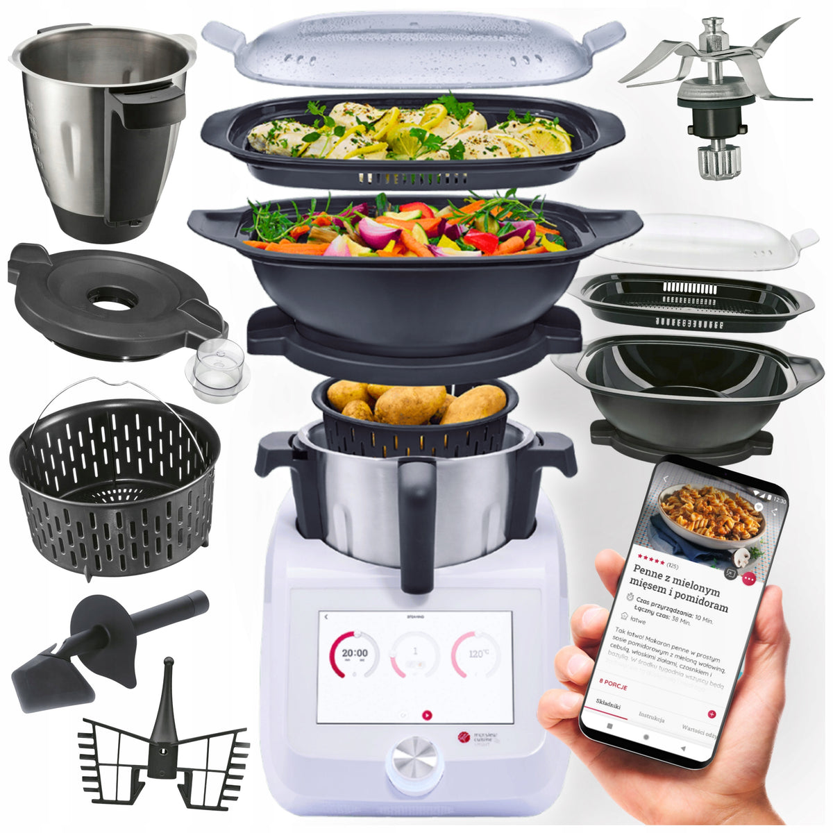 Food processor SilverCrest 1200 W multicolor with smooth speed control