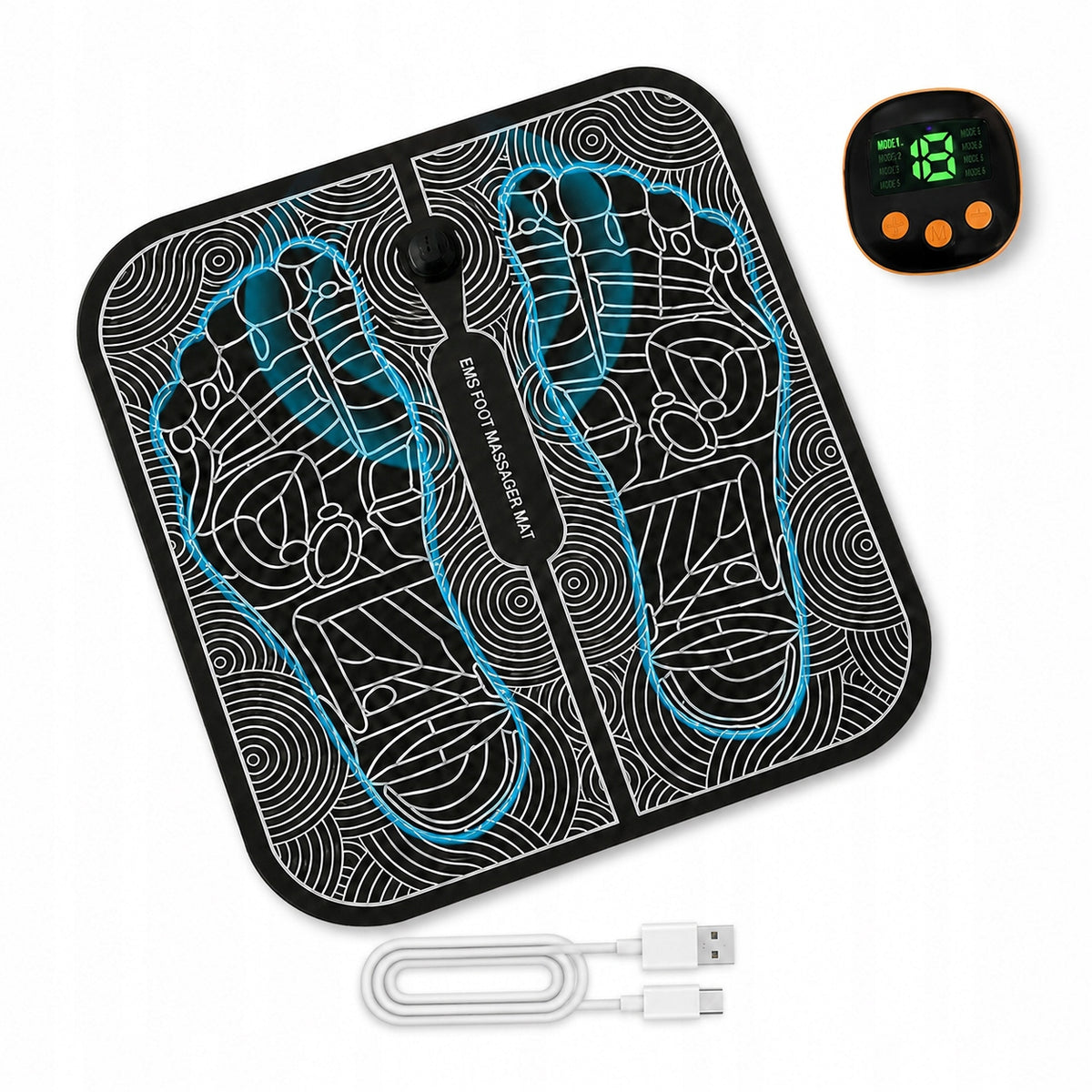 Foot Massager EMS 19 Levels 8 Modes Electrostimulator Relief