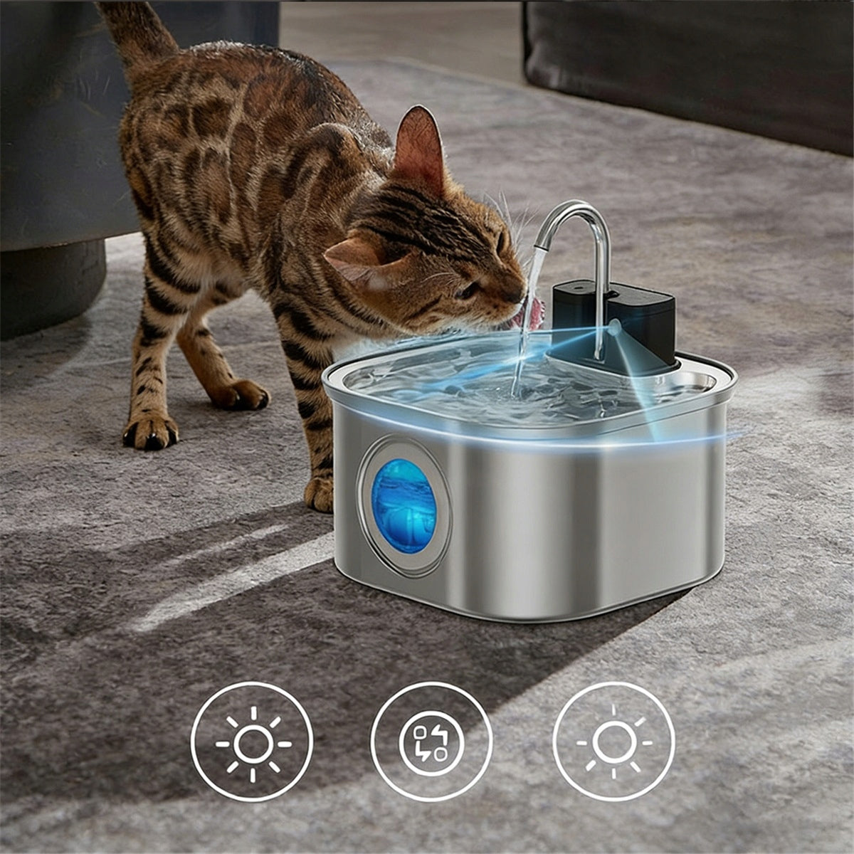 Fountain Cat Drinker Wireless New Easy To Clean For Brand Bedee