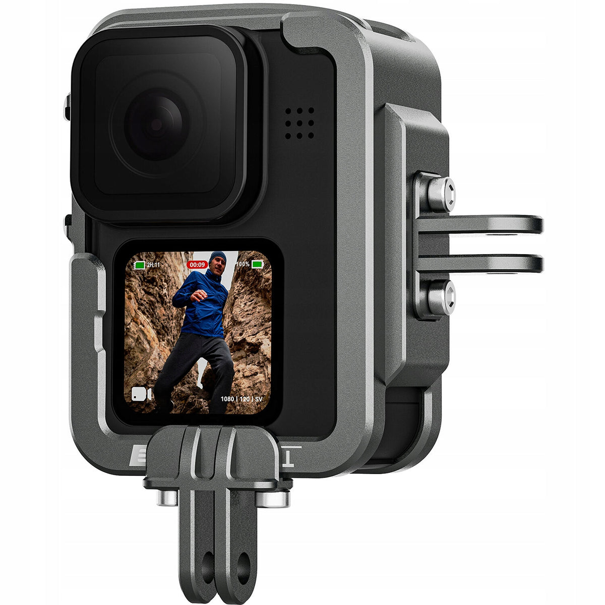 Frame Mount / Vertical + Level for GoPro HERO 9 10 11 12 BLACK Color gray