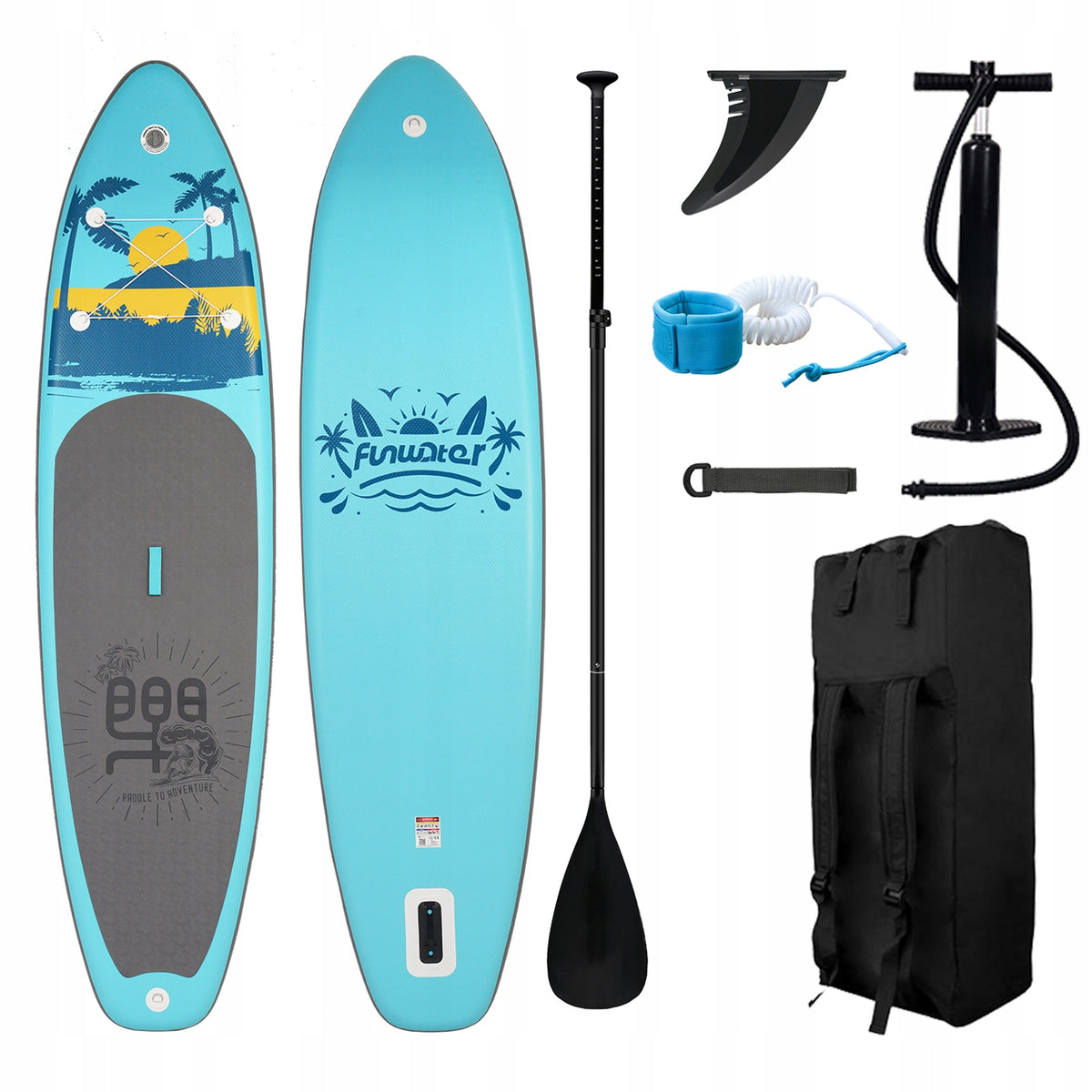 FunWater FW27A SUP Board Inflatable 335cm 180kg Allround + Pump Backpack Packaging status original