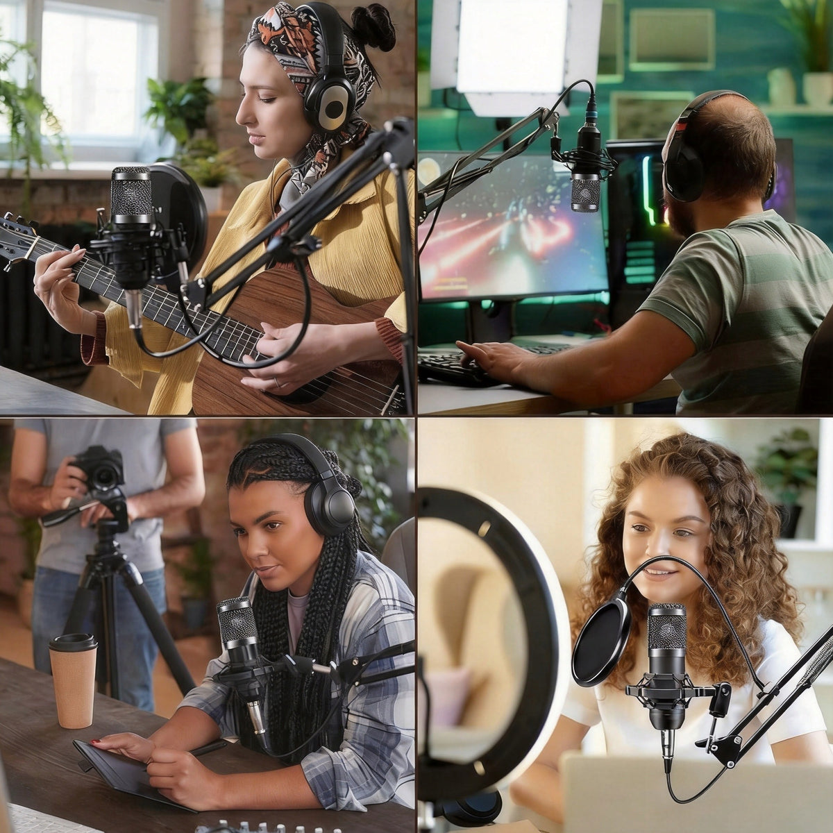 GAMING CONDENSER MICROPHONE SET ARM POPFILTER INTERFACE MULTIEFFECT Manufacturer code 6PC0130