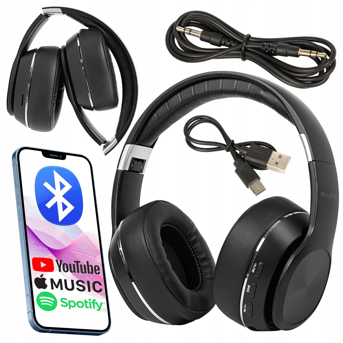 GAMING HEADPHONES WIRELESS ON-EAR BLUETOOTH 5.3 ANC MICROPHONE USB-C