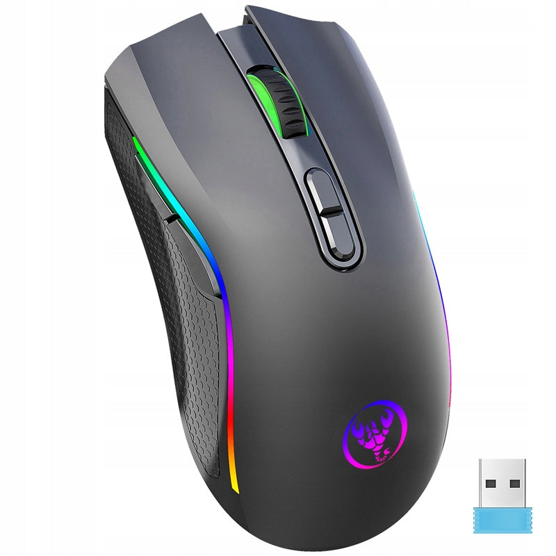 GAMING WIRELESS MOUSE FOR GAMERS RGB BLUETOOTH USB 2.4GHZ 4800DPI Batteries included yes
