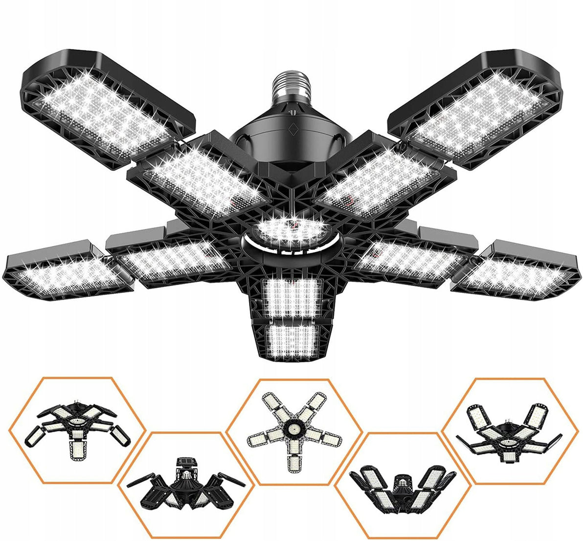 GARAGE LAMP LED CEILING EXTENDABLE HALOGEN E27 5 ADJUSTABLE ARMS